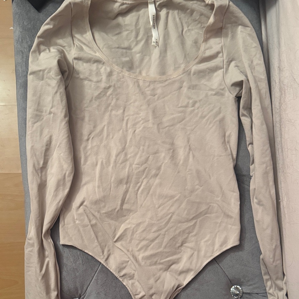 Babaton Beige Long Sleeve Bodysuit
